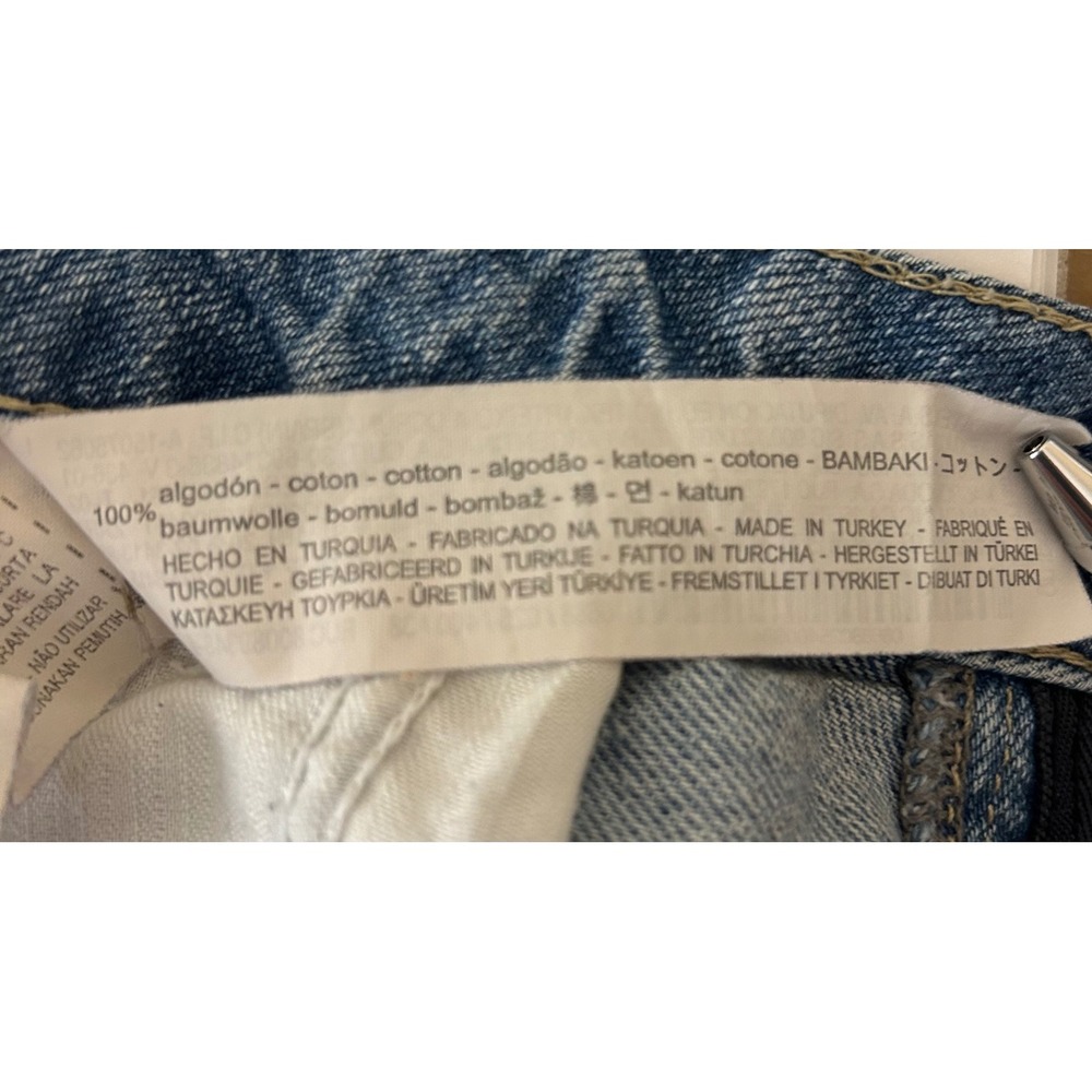 Zara Trafaluc Blue Distressed Crochet Lace Denim Shorts Women 6 High Rise Cutoff - Picture 8 of 9